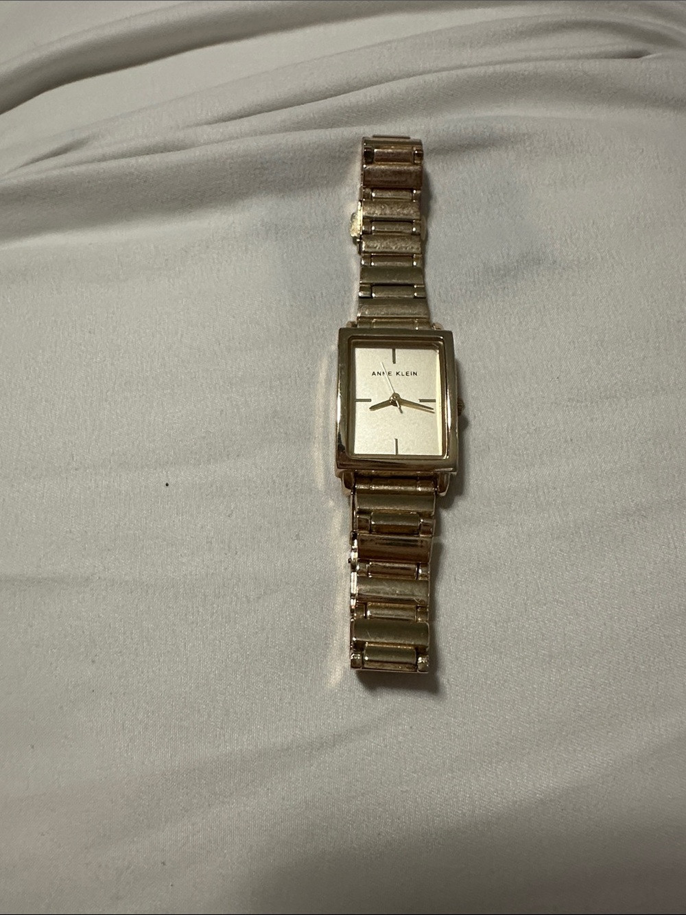 Anne Klein Gold-Tone Men's Rectangular Bracelet Watch